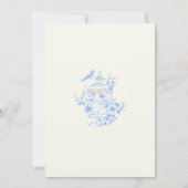 Blue Chinoiserie  Floral Vrijgezellenfeest Kaart (Achterkant)