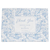 Blue Chinoiserie Floral Wedding Thank You  Groot Cadeauzakje (Voorkant)