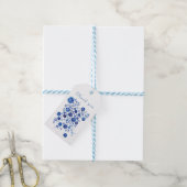 Blue Chinoiserie Floral Wedding Thank You message Cadeaulabel (Met Touw)