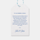 Blue Chinoiserie Floral Wedding Thank You message Cadeaulabel (Achterkant)