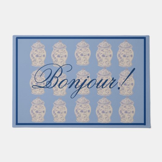 Blue Chinoiserie Ginger Jar Jars Doo Deurmat (Voorkant)