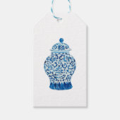 Blue Chinoiserie Ginger Jar Jars Gift Labels Cadeaulabel (Voorkant)