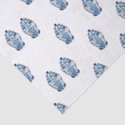 Blue Chinoiserie Ginger Jar Jars tissue Tissuepapier (Detail)