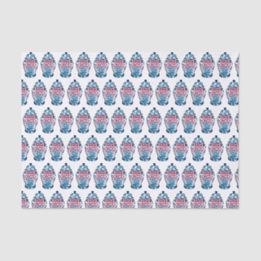 Blue Chinoiserie Ginger Jar Jars tissue Tissuepapier (Voorkant)