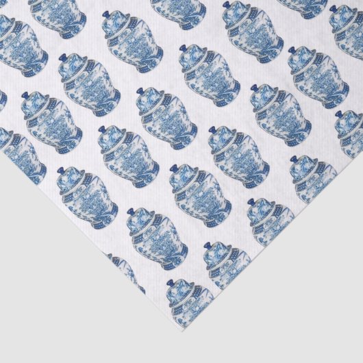 Blue Chinoiserie Ginger Jar Jars Tissuepapier (Detail)
