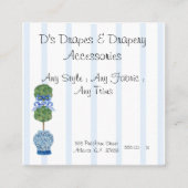 Blue Chinoiserie Ginger Jar Jars Topiary Vierkante Visitekaartje (Voorkant)