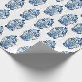 Blue Chinoiserie Ginger Jar Jars Wrapppaper Cadeaupapier (Hoek)