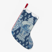 Blue Chinoiserie Ginger Jar Kerstmis Stocking Kleine Kerstsok (Voorkant (Hangend))