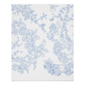 Blue Chinoiserie Glossy Poster (Voorkant)