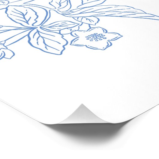 Blue Chinoiserie Glossy Poster (Hoek)