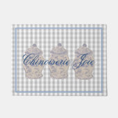 Blue Chinoiserie Hand Painted Ginger Jar Jars Deurmat (Voorkant)