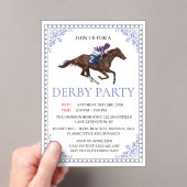 Blue Chinoiserie Horse Race Derby Party Invite Acryl Uitnodigingen (Insitu (Draagbaar))