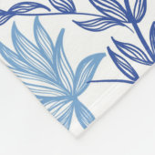 Blue Chinoiserie Konijn-Elegant  konijn Fleece Deken (Hoek)