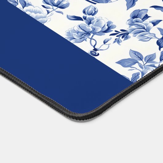 Blue Chinoiserie Monogram Name Bureaumat (Hoek)