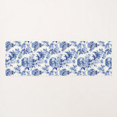 Blue Chinoiserie Monogram Name Yogamat (Achterkant (horizontaal))
