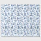 Blue Chinoiserie Pagodas Toile Cadeaupapier (Vlak)