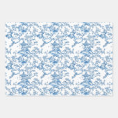 Blue Chinoiserie Pagodas Toile Inpakpapier Vel (Voorkant 2)