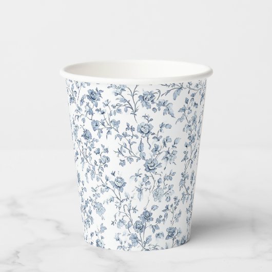 Blue Chinoiserie Papieren Bekers (Achterkant)