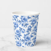 Blue Chinoiserie Papieren Bekers (Achterkant)