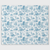 Blue Chinoiserie Pattern Cadeaupapier (Vlak)