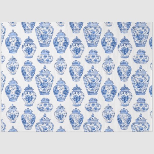 Blue Chinoiserie Pattern  Tissuepapier (Voorkant)