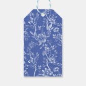 Blue Chinoiserie Porcelain Botanical Peony Wedding Cadeaulabel (Achterkant)