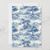 Blue Chinoiserie Porcelain Botanical Peony Wedding Save The Date (Achterkant)