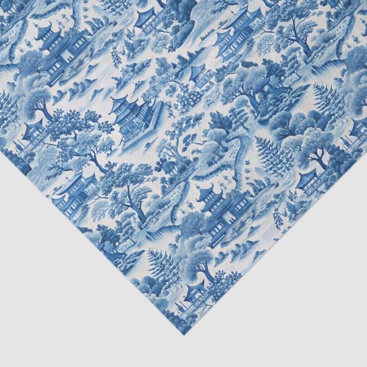 Blue Chinoiserie Porcelaine Chinees Tissuepapier (Detail)