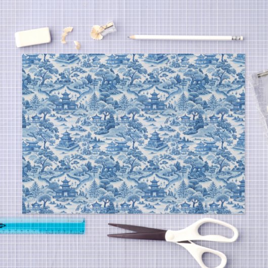 Blue Chinoiserie Porcelaine Chinees Tissuepapier (Craft)