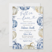 Blue Chinoiserie Pumpkin Herfst in Love Shower Kaart (Voorkant)