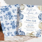 Blue Chinoiserie Pumpkin Herfst in Love Shower Kaart