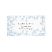 Blue Chinoiserie Retour adreslabel Etiket (Voorkant)