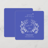 Blue Chinoiserie Save the Date (Voorkant / Achterkant)