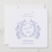 Blue Chinoiserie Save the Date (Voorkant)