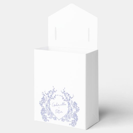 Blue Chinoiserie Save the Date Gift Labels Favor B Bedankdoosjes (Geopend)