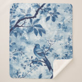 Blue Chinoiserie Sherpa Blanket Gift voor Vrouwen Sherpa Deken (Voorkant)