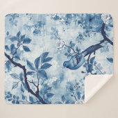 Blue Chinoiserie Sherpa Blanket Gift voor Vrouwen Sherpa Deken (Voorkant (horizontaal))