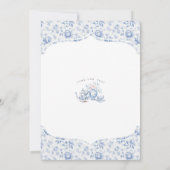 Blue Chinoiserie Tea Party Baby shower Kaart (Achterkant)