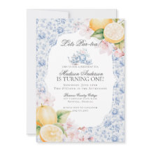 Blue Chinoiserie Tea Party Verjaardag Toile