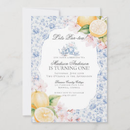 Blue Chinoiserie Tea Party Verjaardag Toile Kaart