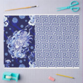 Blue Chinoiserie Tiger Blue Flow-ontkoppeling Tissuepapier (Craft)