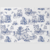 Blue Chinoiserie Tiger Blue Flow-ontkoppeling Tissuepapier (Voorkant)