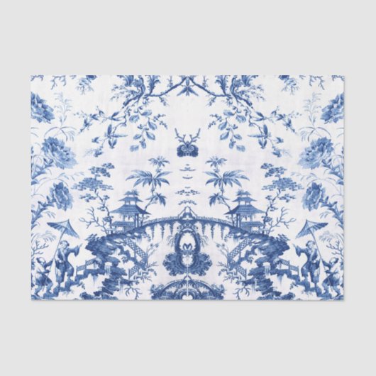 Blue Chinoiserie Tissuepapier (Voorkant)