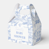 Blue Chinoiserie Toile de Jouy Baby shower Favor B Bedankdoosjes (Achterkant)
