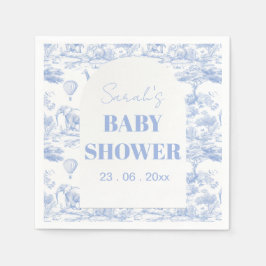 Blue Chinoiserie Toile de Jouy Baby shower Servet