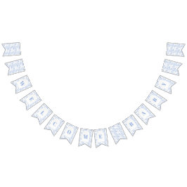 Blue Chinoiserie Toile de Jouy Baby shower Vlaggetjes