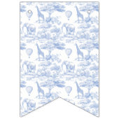 Blue Chinoiserie Toile de Jouy Baby shower Vlaggetjes (Tweede vlag)