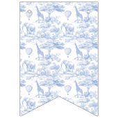 Blue Chinoiserie Toile de Jouy Baby shower Vlaggetjes (Eerste vlag)