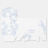 Blue Chinoiserie Toile de Jouy Wedding Bedankdoosjes (Ongevouwen)