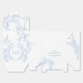 Blue Chinoiserie Toile de Jouy Wedding Bedankdoosjes (Ongevouwen)